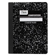 Mead Square Deal Composition Book, Medium/College Rule, Black Cover, 9.75 x 7.5, 100 Sheets (09932)