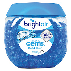 BRIGHT Air Scent Gems Odor Eliminator, Cool and Clean, Blue, 10 oz Jar (900228)