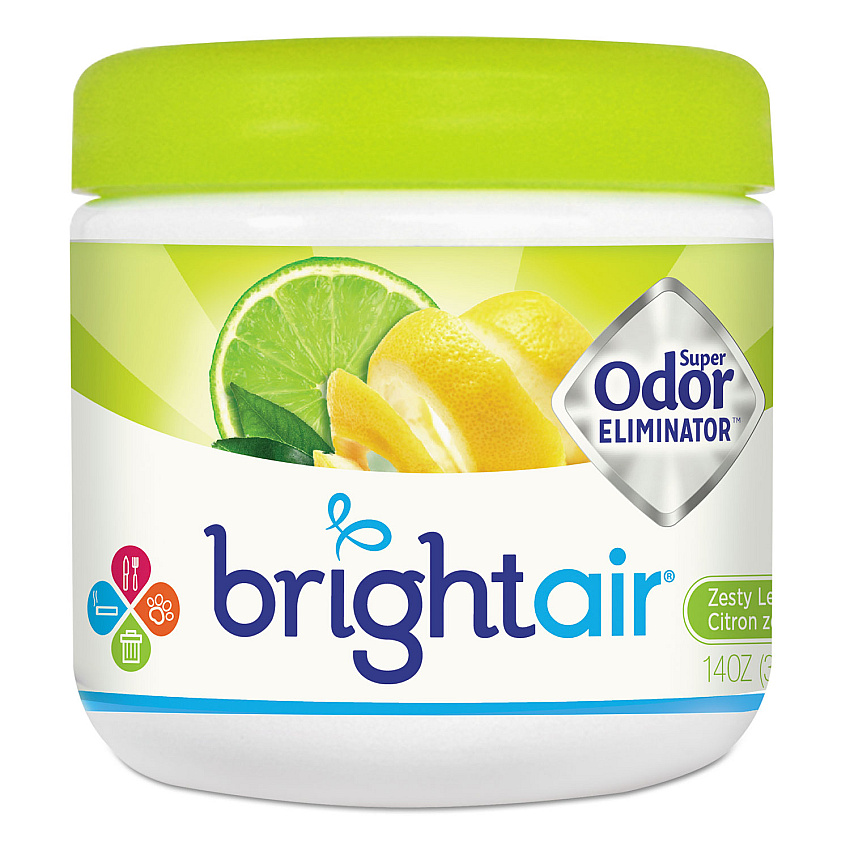 BRIGHT Air Super Odor Eliminator, Zesty Lemon and Lime, 14 oz Jar (900248EA)