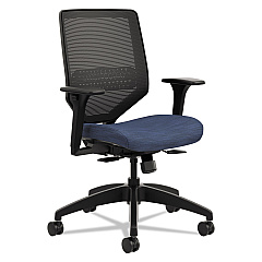 HON Solve Series Mesh Back Task Chair, Supports Up to 300 lb, 16" to 22" Seat Height, Midnight Seat, Black Back/Base (SVM1ALC90TK)