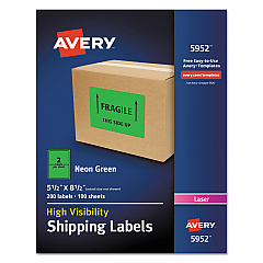 Avery 5952 Neon Shipping Labels
