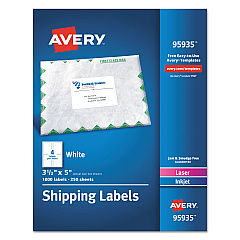 Avery 95935 White Shipping Labels