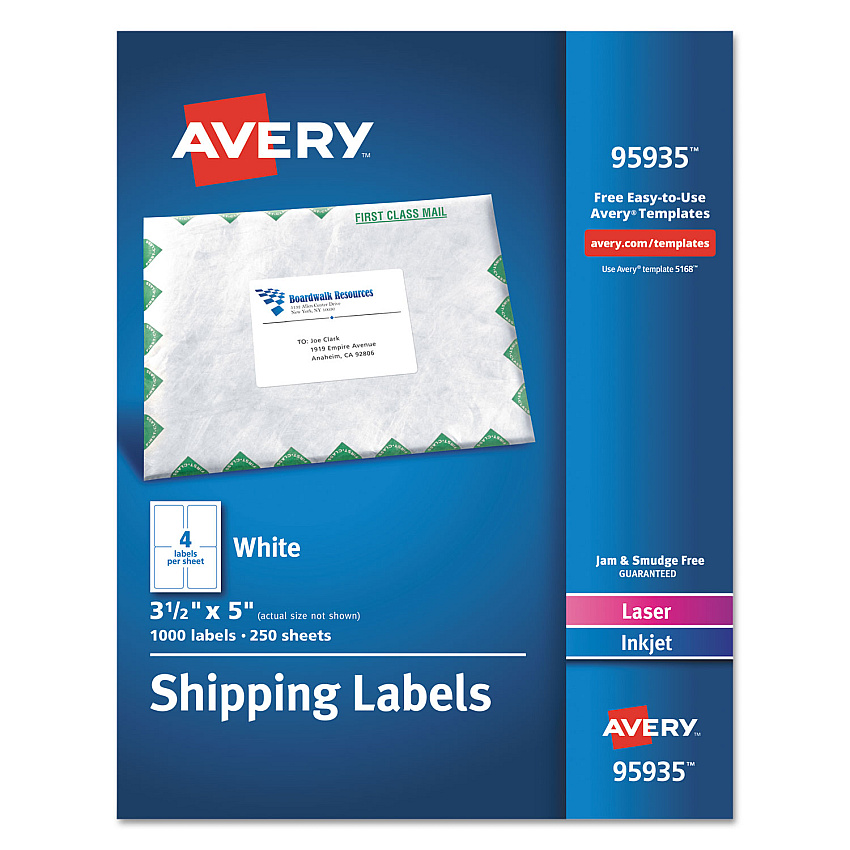 Avery 95935 White Shipping Labels