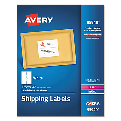 Avery 95940 White Shipping Labels