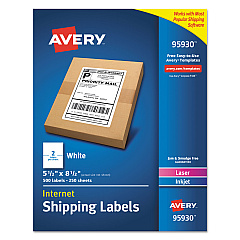 Avery 95930 White Shipping Labels