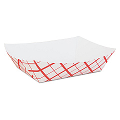 Paper Food Baskets, 5 Lb Capacity, 8.48 X 5.86 X 2.09, Red/white, Paper, 500/carton