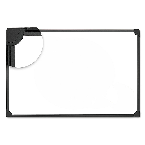 Universal Design Series Magnetic Steel Dry Erase Board, 48 x 36, White, Black Frame (UNV43026)
