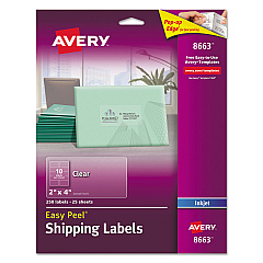 Avery 8663 Matte Clear Easy Peel Mailing Labels