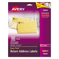 Avery 15695 Clear Easy Peel Mailing Labels