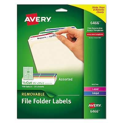 Avery 6466 Removable File Folder Labels