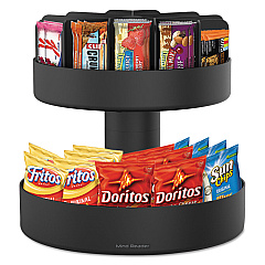 Mind Reader Supreme Lazy Suzan Condiment/Snack Organizer, 2 Compartments, 22.05 x 2.05 x 16.14, Black (SNACKCARBLK)