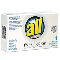 All Free Clear HE Liquid Laundry Detergent, Unscented, 1.6 oz Vend-Box, 100/Carton (2979351)