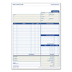 TOPS Snap-Off Job Invoice Form, Three-Part Carbonless, 8.5 x 11.63, 1/Page, 50 Forms (3866)