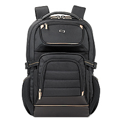 Solo Pro Backpack, Fits Devices Up to 17.3", Polyester, 12.25 x 6.75 x 17.5, Black (PRO7424)