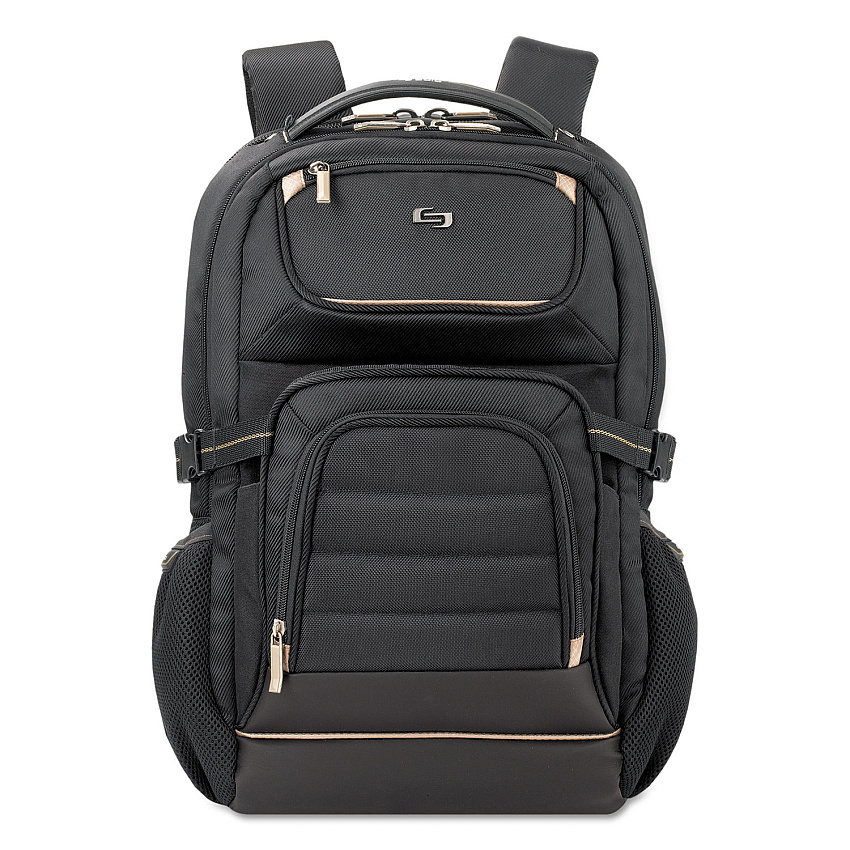 Solo Pro Backpack, Fits Devices Up to 17.3", Polyester, 12.25 x 6.75 x 17.5, Black (PRO7424)