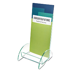 deflecto Euro-Style DocuHolder, Leaflet Size, 4.5w x 4.5d x 7.88h, Green Tinted (775383)