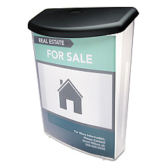 deflecto Outdoor Literature Box, 10w x 4.5d x 13.13h, Clear/Black (790901)
