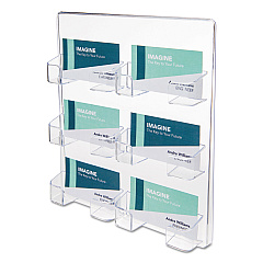 deflecto 6-Pocket Business Card Holder, Holds 480 Cards, 8.5 x 1.63 x 9.75, Plastic, Clear (70601)