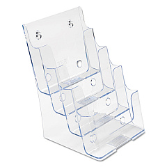 deflecto 4-Compartment DocuHolder, Booklet Size, 6.88w x 6.25d x 10h, Clear (77901)