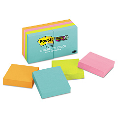 Post-it Notes Super Sticky Pads in Supernova Neon Collection Colors, 2" x 2", 90 Sheets/Pad, 8 Pads/Pack (6228SSMIA)