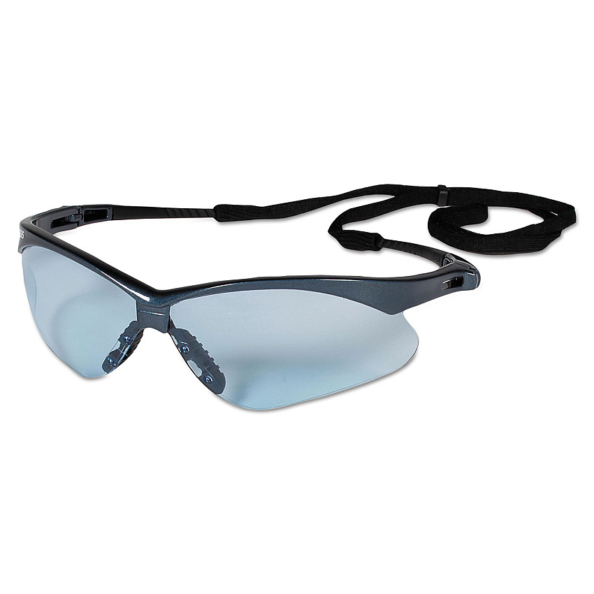 KleenGuard V30 Nemesis Safety Glasses, Blue Frame, Light Blue Uncoated Lens, 12/Cartion (19639)
