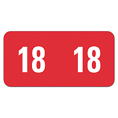 Smead Yearly End Tab File Folder Labels, 18, 0.5 x 1, Red, 25/Sheet, 10 Sheets/Pack (67918)
