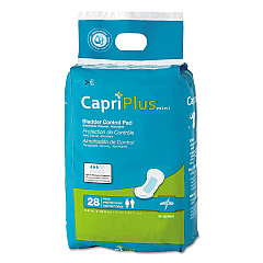 Capri Plus Bladder Control Pads, Regular, 5.5" X 10.5", 28/pack, 12/carton