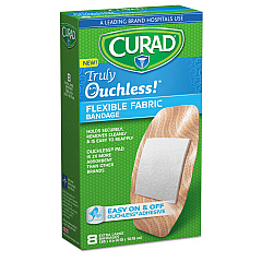 Curad Ouchless Flex Fabric Bandages, 1.65 x 4, 8/Box (CUR5003V1)