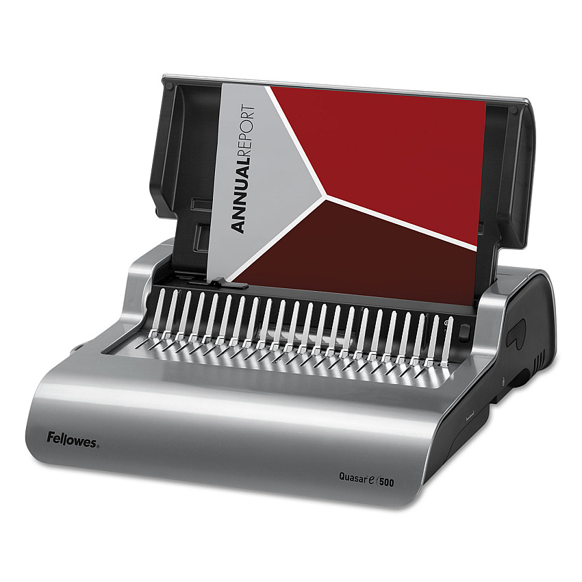 Fellowes Quasar 500 Electric Comb Binding System, 500 Sheets, 16.88 x 15.38 x 5.13, Metallic Gray (5216901)