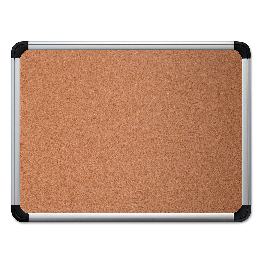 Universal Cork Board with Aluminum Frame, 36 x 24, Natural, Silver Frame (UNV43713)