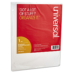 Universal Deluxe Write-On/Erasable Tab Index, 5-Tab, 11 x 8.5, White, 1 Set (UNV20815)