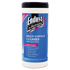 Endust Antistatic Premoistened Wipes for Electronics, Cloth, 6 x 6, 70/Tub (259000)