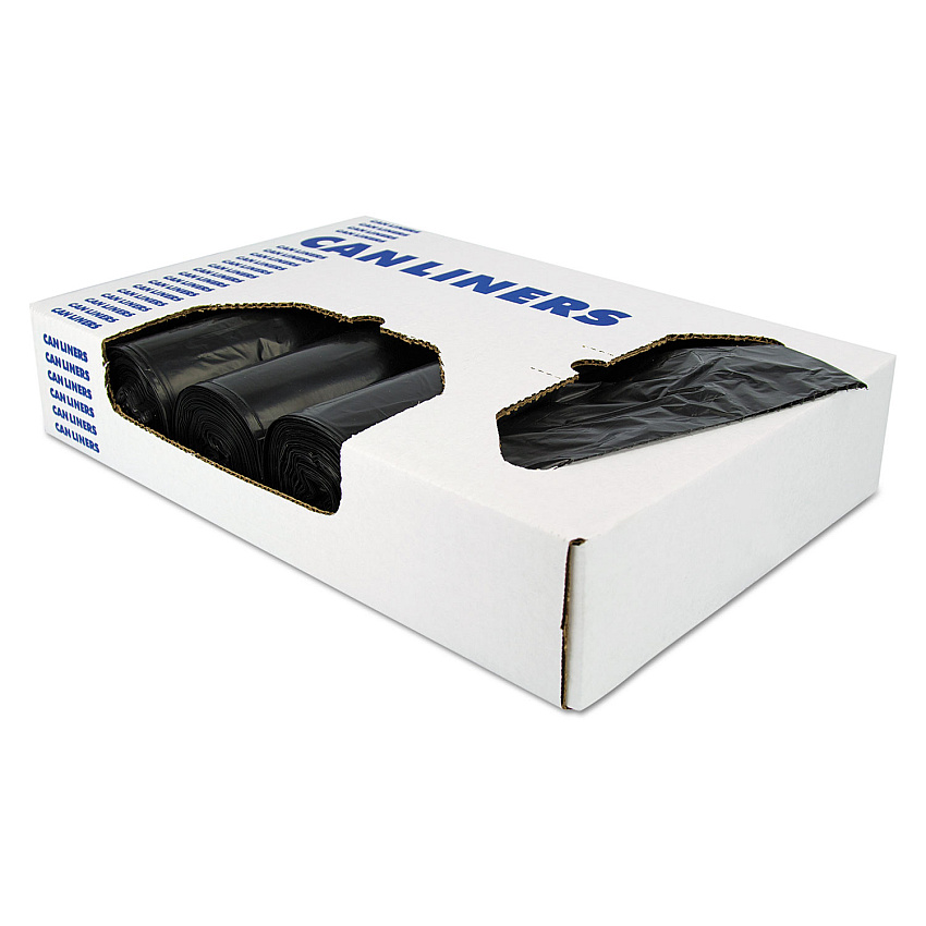 Heritage X-Liner Reprocessed Liners, 60 gal, 1.7 mil, 38" x 58", Black, 100/Carton (X7658WKR01)