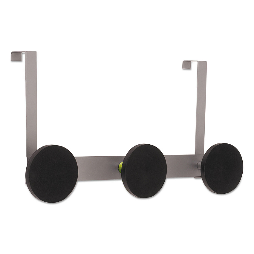 Alba Over the Door Coat Hook, Metal and Plastic, 3 Pegs, Black (PMS3P)