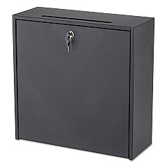 Safco Wall-Mountable Interoffice Mailbox, 18w x 7d x 18h, Black (4259BL)