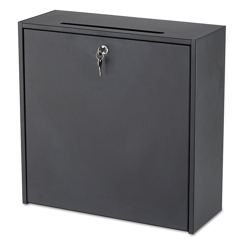 Safco Wall-Mountable Interoffice Mailbox, 18w x 7d x 18h, Black (4259BL)