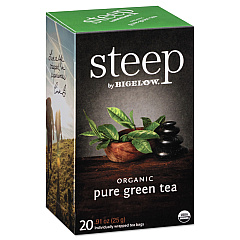 Bigelow steep Tea, Pure Green, 0.91 oz Tea Bag, 20/Box (17703)