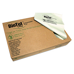 Heritage Biotuf Compostable Can Liners, 13 gal, 0.88 mil, 24" x 32", Green, 200/Carton (Y4832EER01)