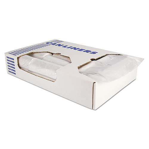 High-density Waste Can Liners, 33 Gal, 9 Mic, 33" X 38", Natural, 25 Bags/roll, 20 Rolls/carton