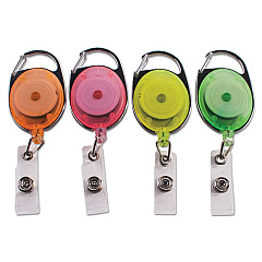 Advantus Carabiner-Style Retractable ID Card Reel, 30" Extension, Assorted Neon Colors, 20/Pack (91119)