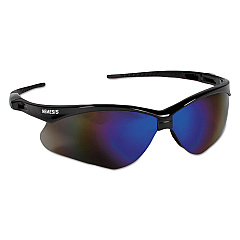 KleenGuard Nemesis Safety Glasses, Black Frame, Blue Mirror Lens (14481)