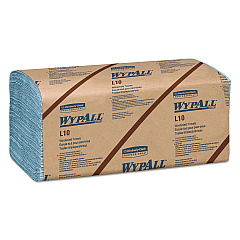 WypAll L10 Windshield Wipers, Banded, 2-Ply, 9.38 x 10.25, Light Blue, 140/Pack, 16 Packs/Carton (05120)