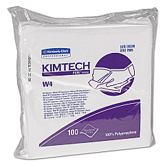 Kimtech W4 Critical Task Wipers, Flat Double Bag, 12 x 12, White, 100/Bag, 5 Bags/Carton (33330)