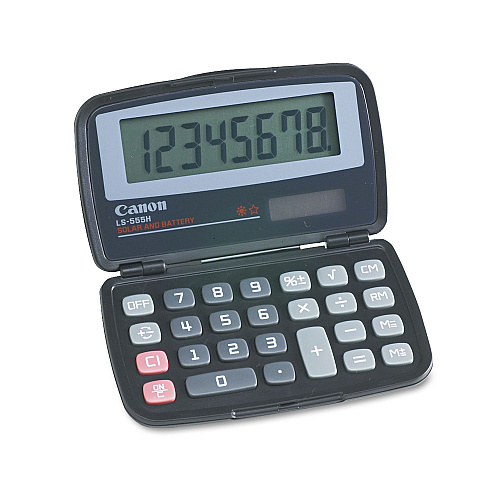 Canon LS555H Handheld Foldable Pocket Calculator, 8-Digit LCD (4009A006AA)