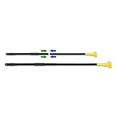 Boardwalk Two-Piece Metal Handle with Plastic Jaw Head, 1.5" dia x 59", Black/Yellow (BWKFF610)