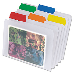Pendaflex Poly File Folders, 1/3-Cut Tabs: Assorted, Letter Size, Clear, 25/Box (55702)