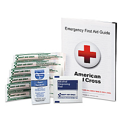 First Aid Only First Aid Guide w/Supplies, 9 Pieces (FAE6017)