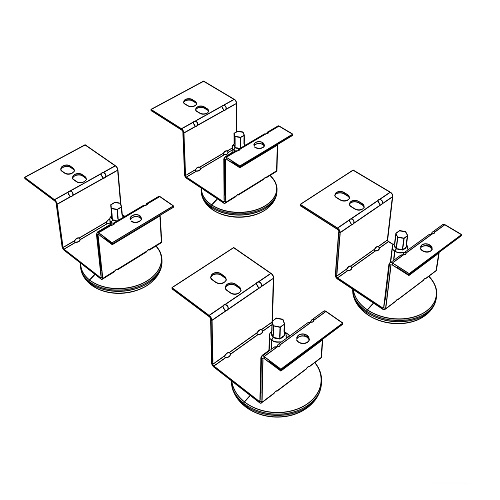 HON Brigade Pedestal Adjustable Glides, 2 x 2 x 2, Black (20040AG)