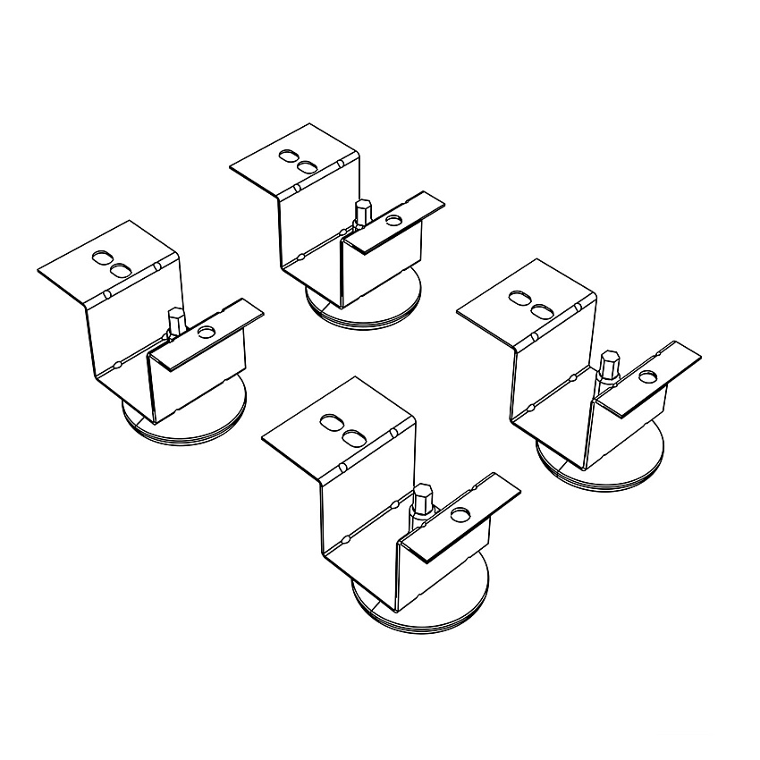 HON Brigade Pedestal Adjustable Glides, 2 x 2 x 2, Black (20040AG)