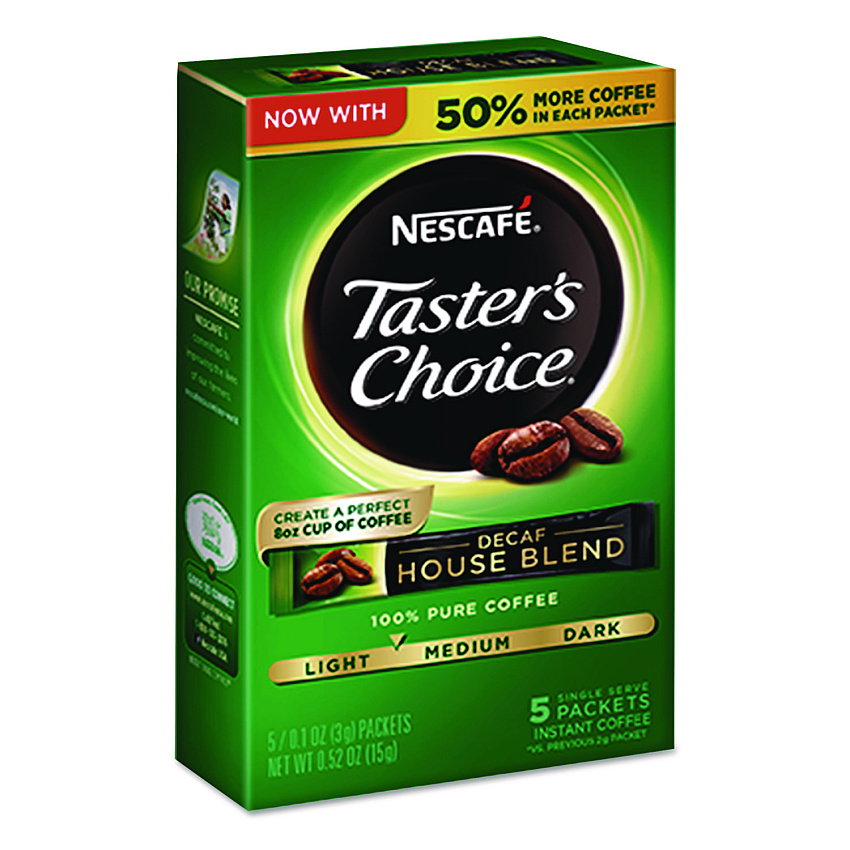 Nescafe Taster's Choice Decaf House Blend Instant Coffee, 0.1oz Stick, 5/Box, 12 Bx/Ctn (86073)